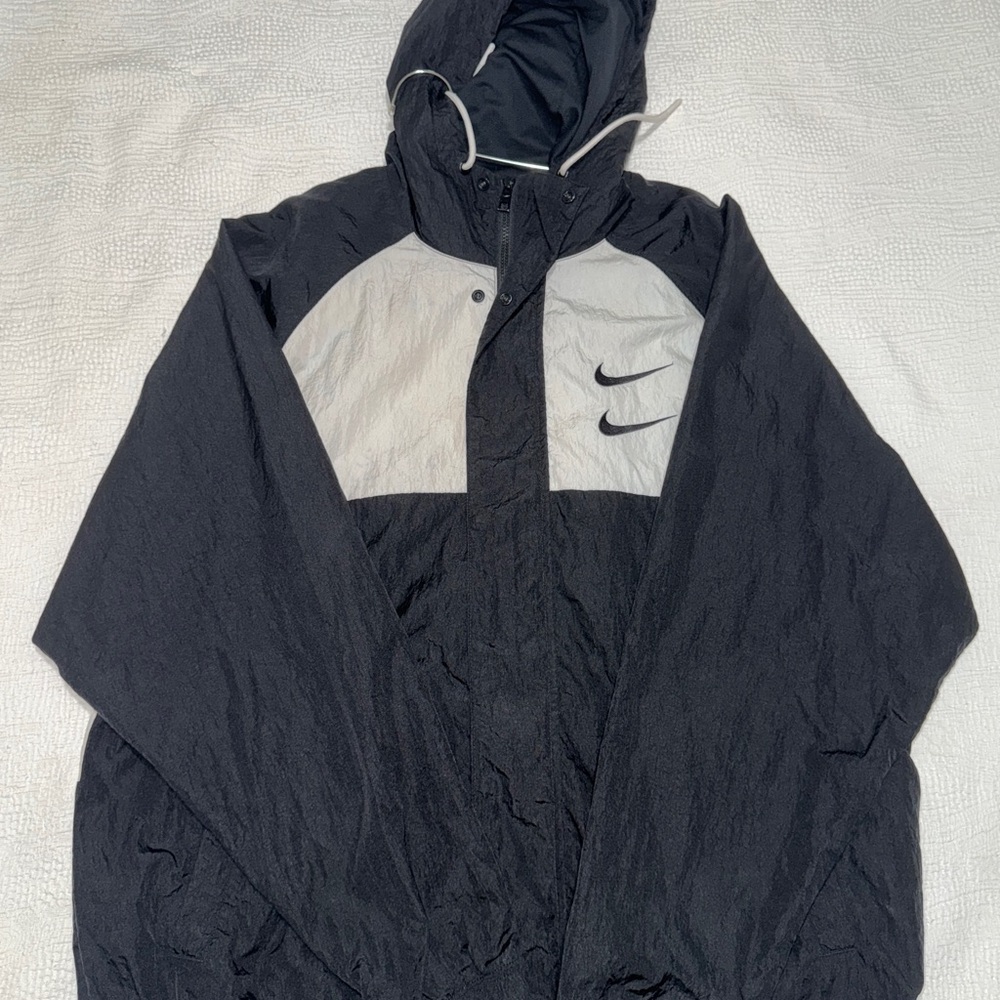 Nike Black and Gray Swoosh Jacket